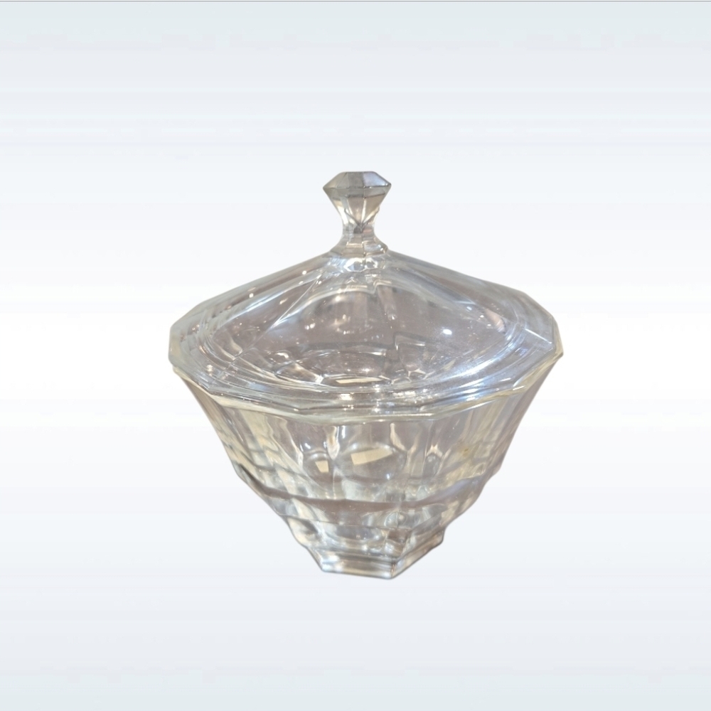 Vintage Crystal D'arques Dish With Lid, Made In France Excellent Condition